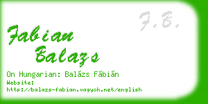 fabian balazs business card