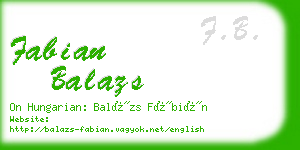 fabian balazs business card